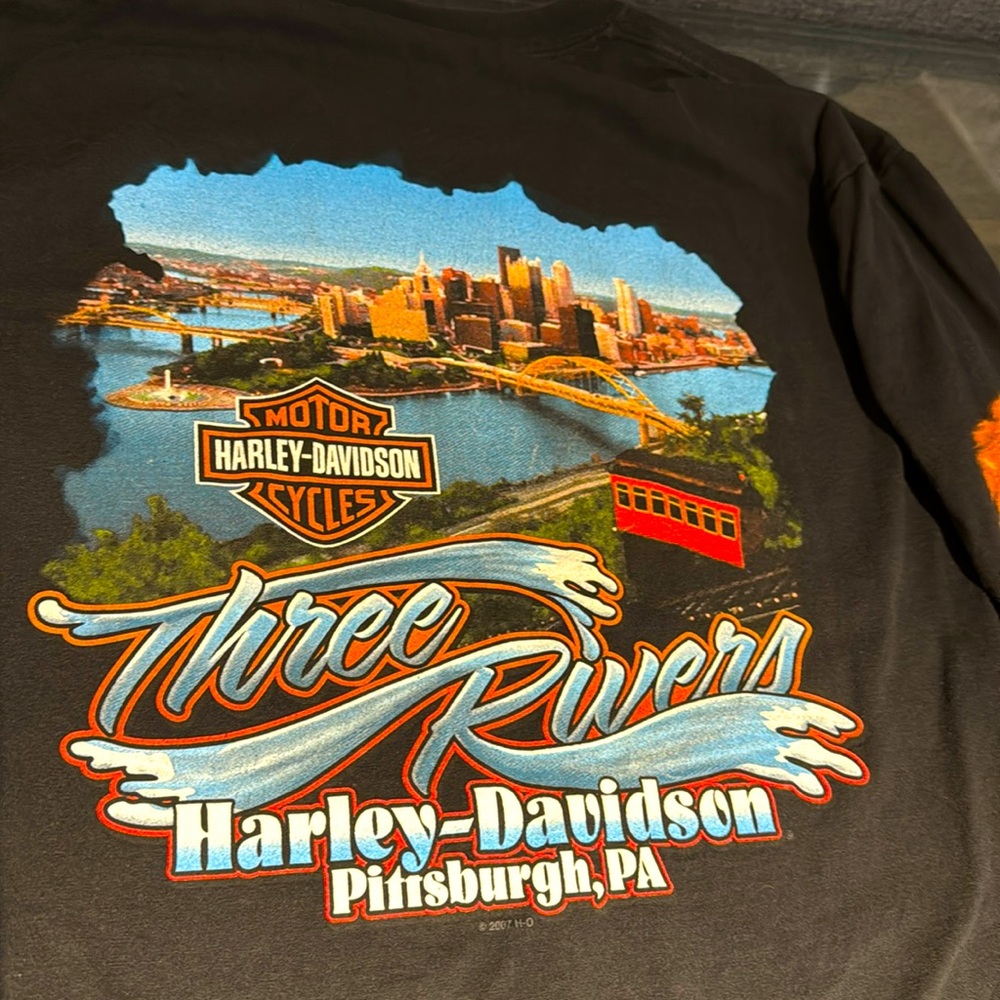 Harley Davidson Three Rivers Pittsburgh long sleeve T-shirt size  large